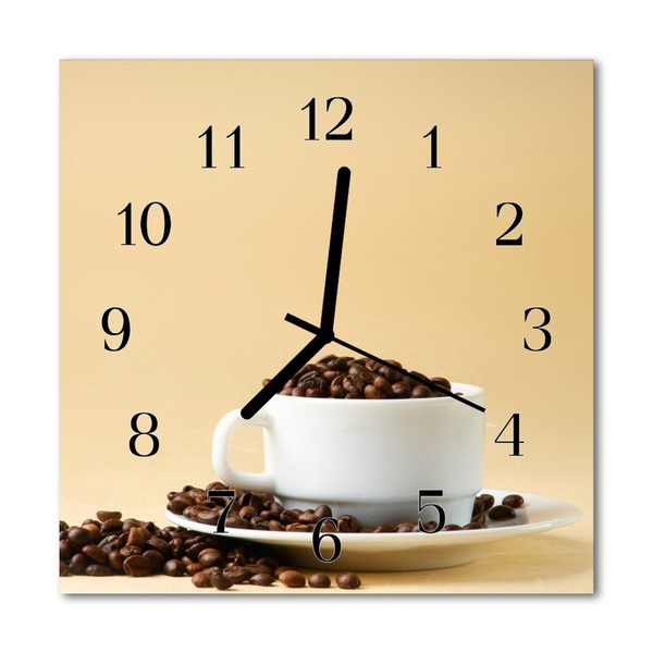 Glasuhr Wanduhr Kaffee