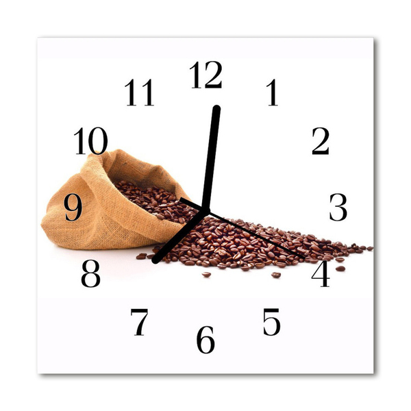 Glasuhr Wanduhr Kaffeebohnen