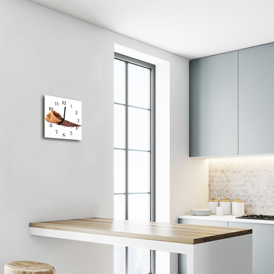 Glasuhr Wanduhr Kaffeebohnen