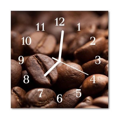 Glasuhr Wanduhr Kaffeebohnen