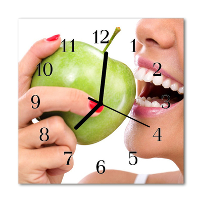 Glasuhr Wanduhr Apfel