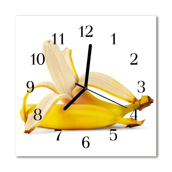 Glasuhr Wanduhr Bananen