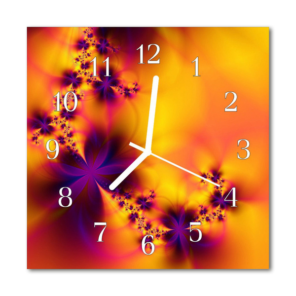 Glasuhr Wanduhr Blumen
