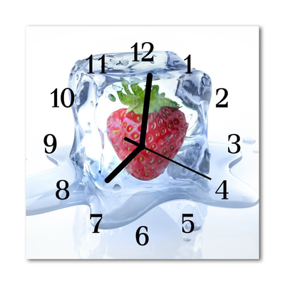 Glasuhr Wanduhr Eis Erdbeere