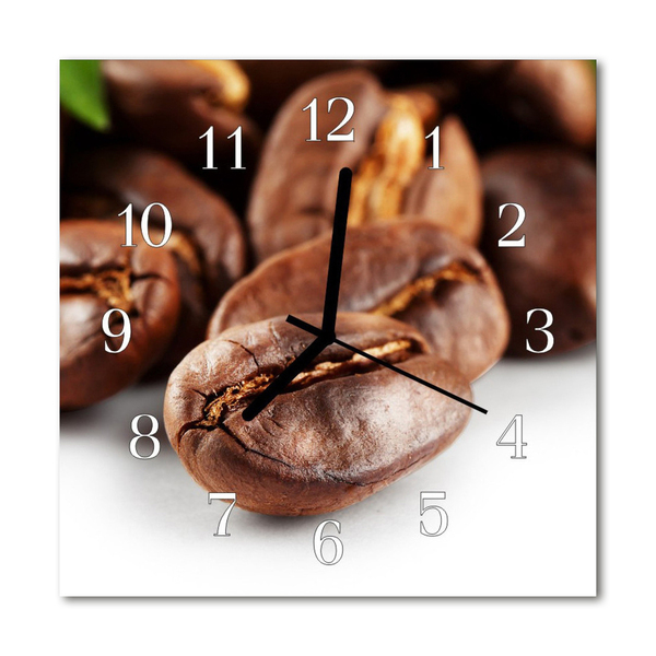 Glasuhr Wanduhr Kaffeebohnen