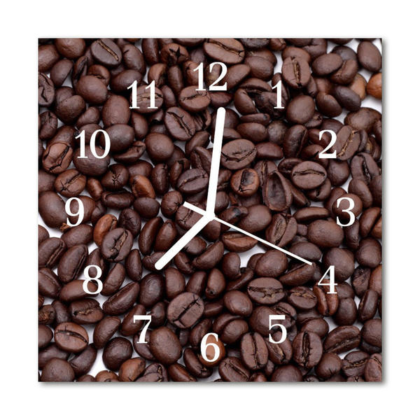 Glasuhr Wanduhr Kaffeebohnen