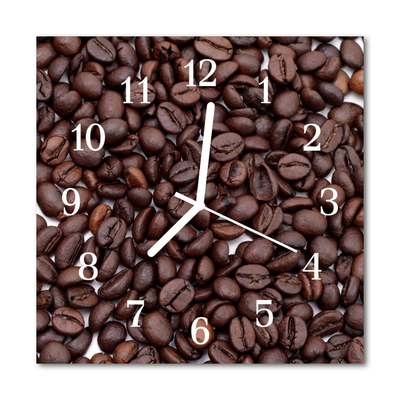 Glasuhr Wanduhr Kaffeebohnen