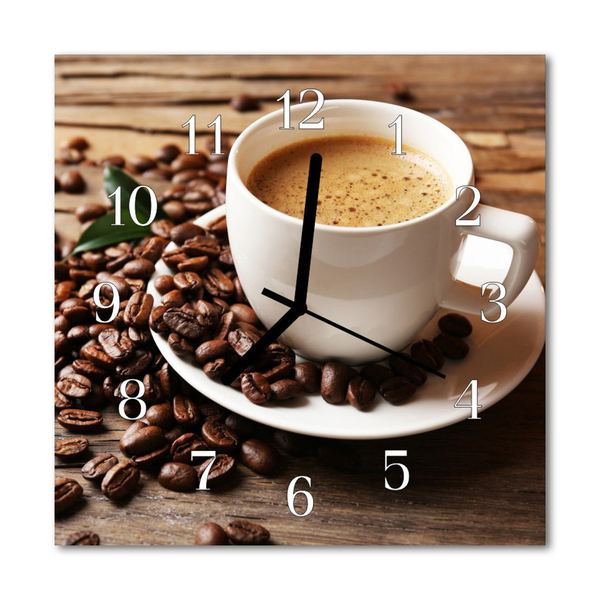 Glasuhr Wanduhr Kaffee