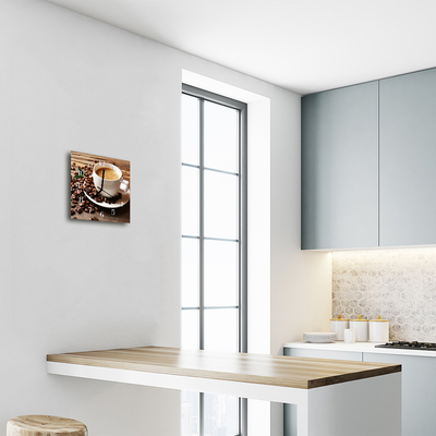 Glasuhr Wanduhr Kaffee