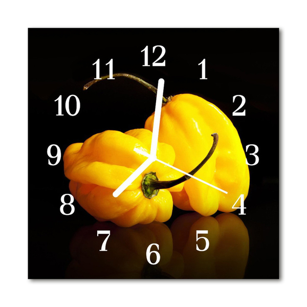 Glasuhr Wanduhr Paprika