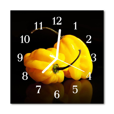 Glasuhr Wanduhr Paprika