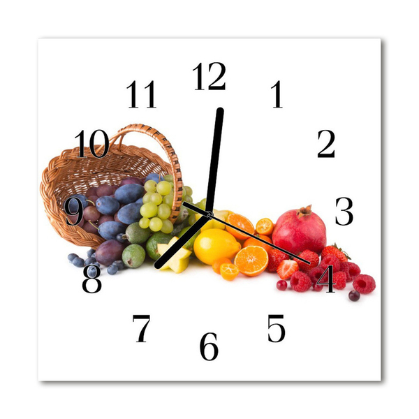 Glasuhr Wanduhr Obst