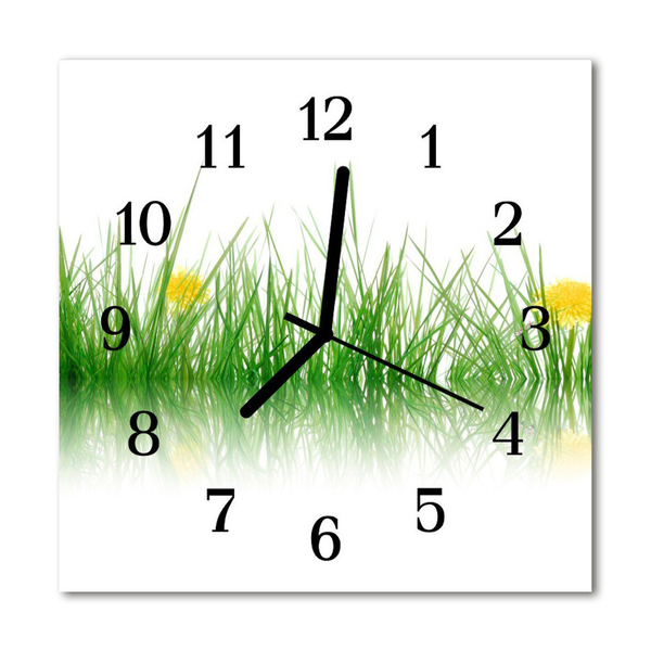 Glasuhr Wanduhr Gras