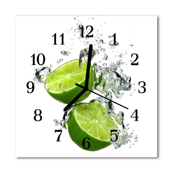 Glasuhr Wanduhr Limette
