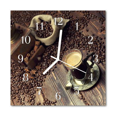 Glasuhr Wanduhr Kaffee