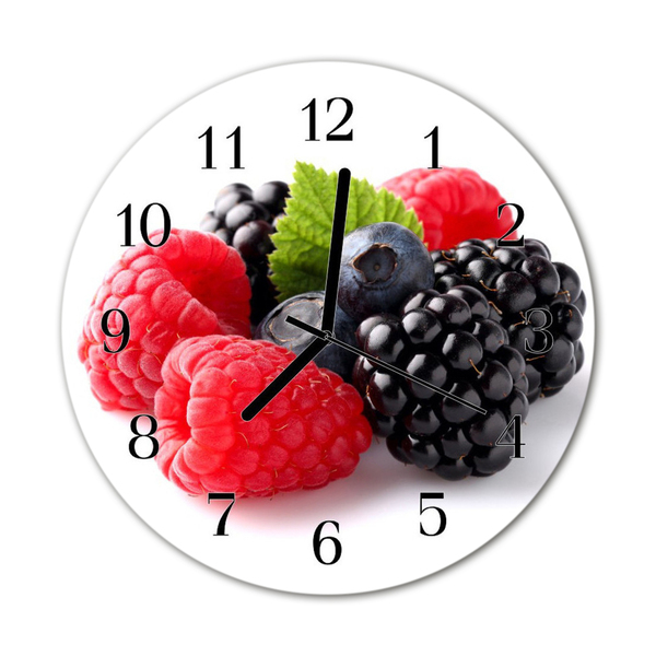 Glasuhr Küchenuhr Beeren