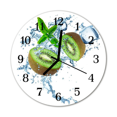 Glasuhr Küchenuhr Kiwi