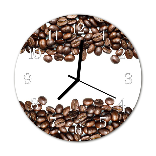 Glasuhr Küchenuhr Kaffeebohnen