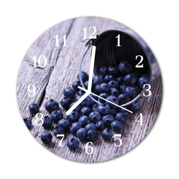 Glasuhr Küchenuhr Heidelbeeren