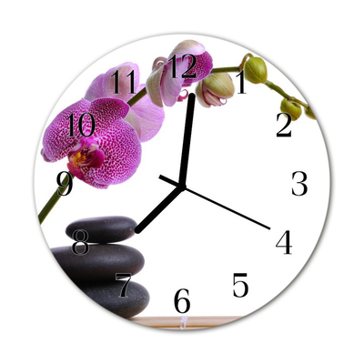 Glasuhr Küchenuhr Orchidee