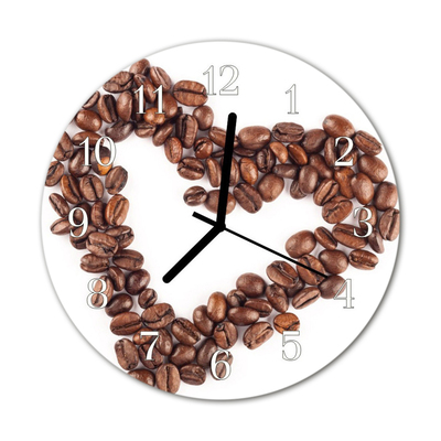 Glasuhr Küchenuhr Kaffeebohnen