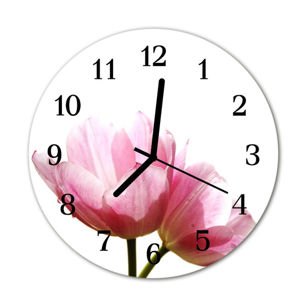 Glasuhr Küchenuhr Tulpen Blumen