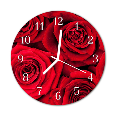 Glasuhr Küchenuhr Rosen