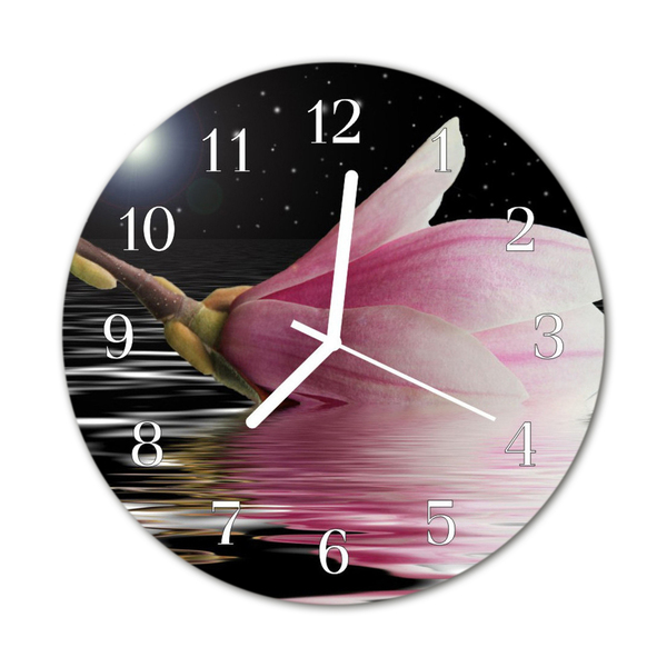 Glasuhr Küchenuhr Magnolie Blüte