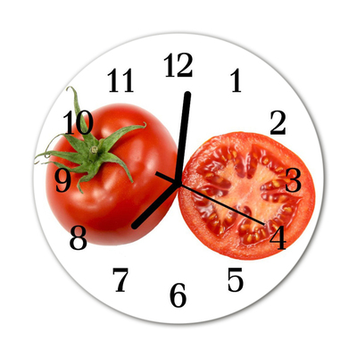 Glasuhr Küchenuhr Tomaten