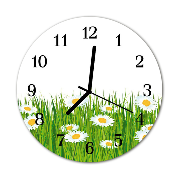 Glasuhr Küchenuhr Gänseblümchen
