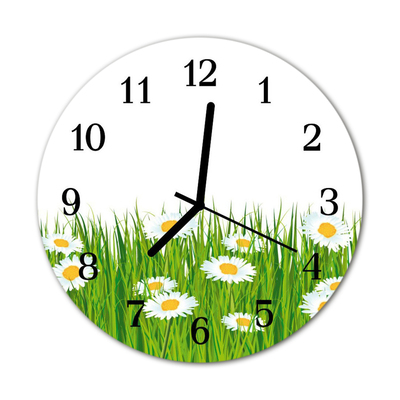 Glasuhr Küchenuhr Gänseblümchen