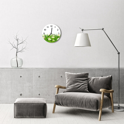 Glasuhr Küchenuhr Gänseblümchen