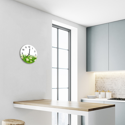 Glasuhr Küchenuhr Gänseblümchen