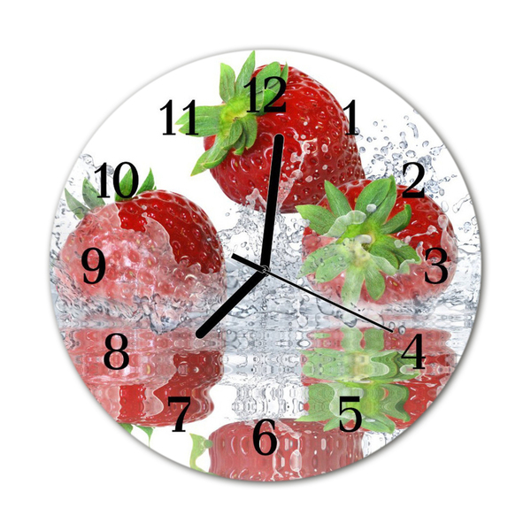 Glasuhr Küchenuhr Erdbeeren