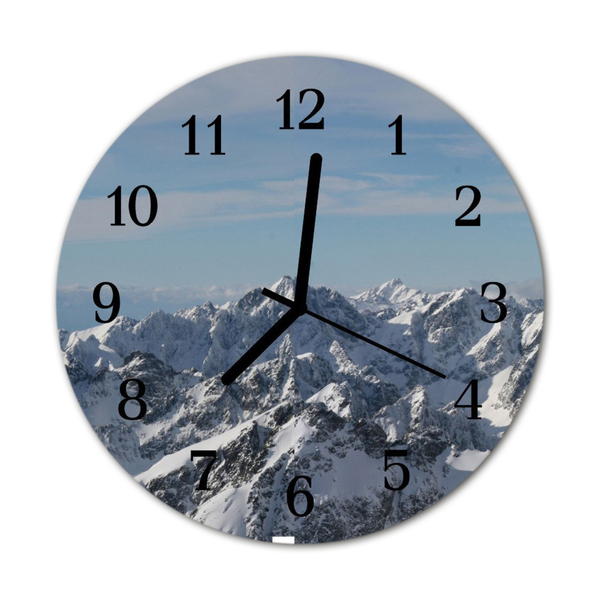 Glasuhr Küchenuhr Berge