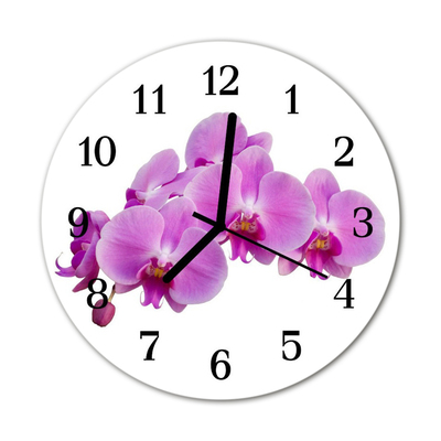 Glasuhr Küchenuhr Orchidee