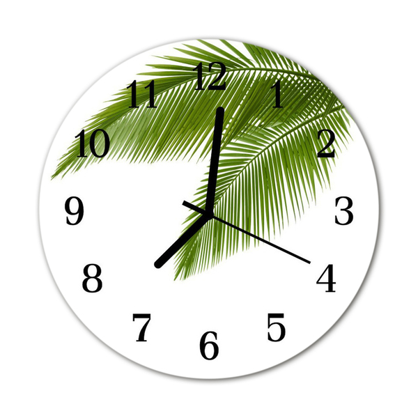 Glasuhr Küchenuhr Palmenblätter