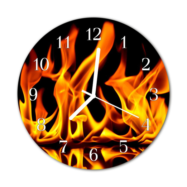 Glasuhr Küchenuhr Feuer