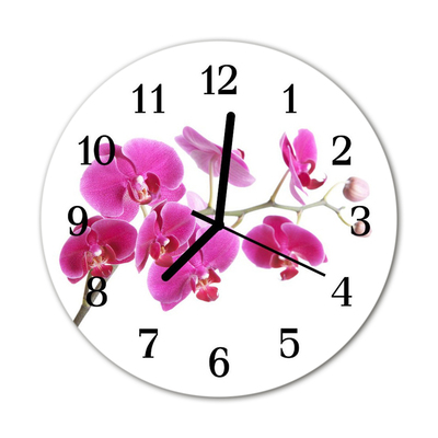 Glasuhr Küchenuhr Orchidee