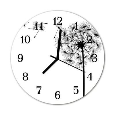 Glasuhr Küchenuhr Pusteblume