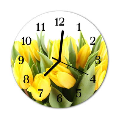 Glasuhr Küchenuhr Tulpen Blumen