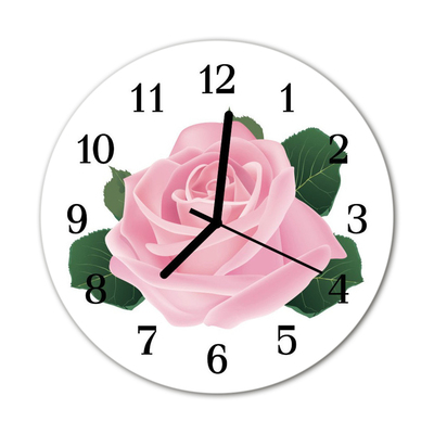 Glasuhr Küchenuhr Rose