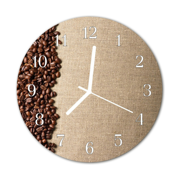 Glasuhr Küchenuhr Kaffeebohnen