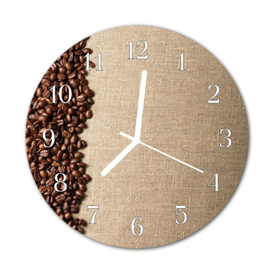 Glasuhr Küchenuhr Kaffeebohnen