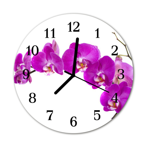 Glasuhr Küchenuhr Orchidee