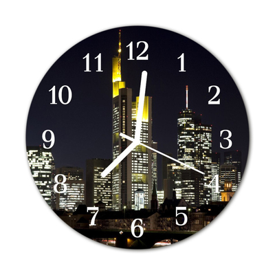 Glasuhr Küchenuhr Skyline