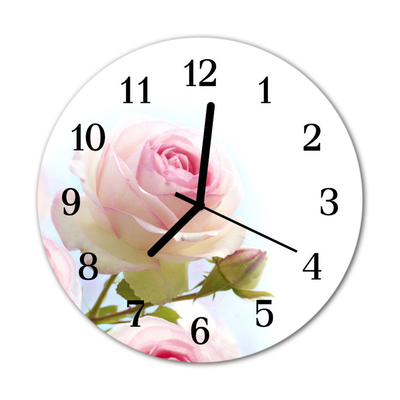 Glasuhr Küchenuhr Rose