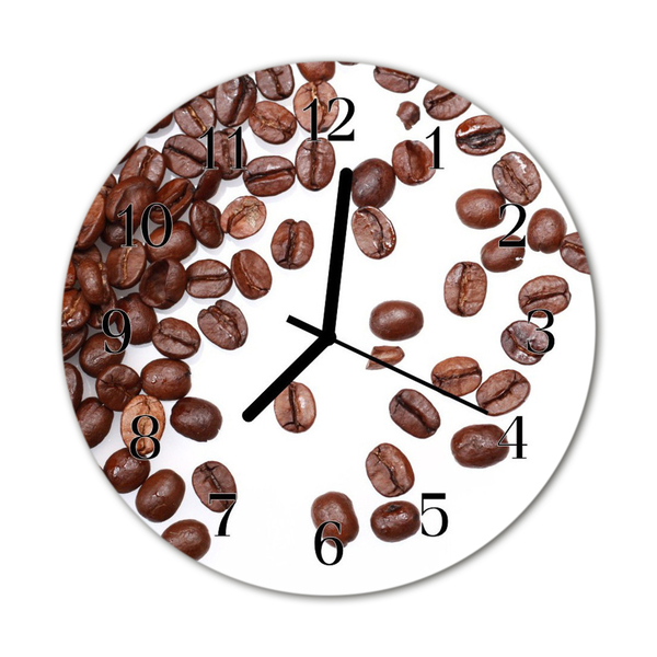 Glasuhr Küchenuhr Kaffeebohnen