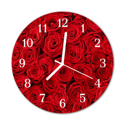 Glasuhr Küchenuhr Rosen