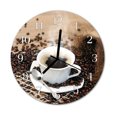 Glasuhr Küchenuhr Tasse Kaffee